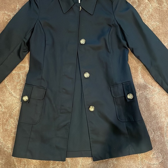 Old Navy black mid thigh length trench coat, Womens size Small - Picture 6 of 8